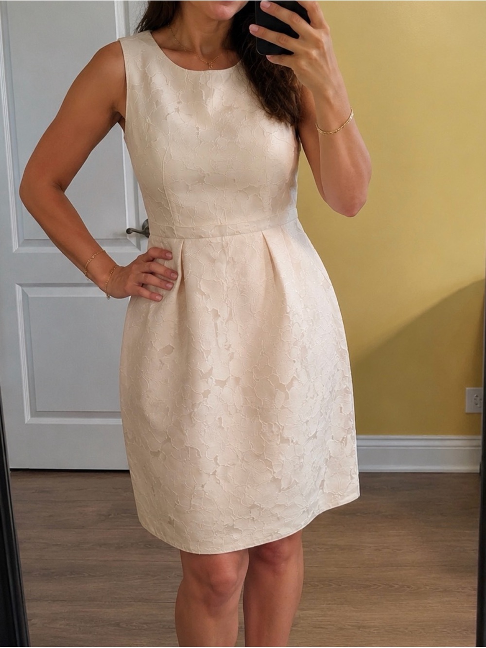 Dolce & Gabbana Cream Lace Midi Dress